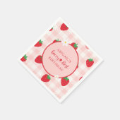 Pink Gingham Berry Sweet Birthday Servet (Hoek)