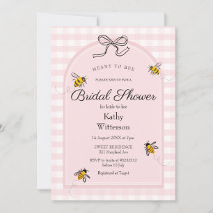 Pink Gingham betekent Vrijgezellenfeest voor bijen Kaart