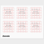 Pink Gingham Bookplate Sticker (Vel)