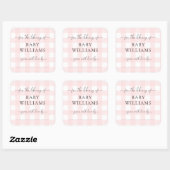 Pink Gingham Bookplate Sticker (Vel)