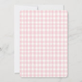 Pink Gingham Bow Baby shower Kaart (Achterkant)