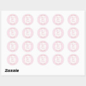 Pink Gingham Bow First Birthday Thank You Sticker (Vel)