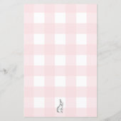 Pink Gingham Bunny Baby Predictions Game (Achterkant)