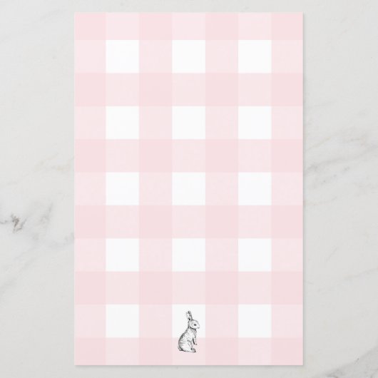 Pink Gingham Bunny Baby Predictions Game (Achterkant)