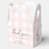 Pink Gingham Bunny Birthday Dank je wel Bedankdoosjes (Geopend)