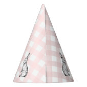 Pink Gingham Bunny Rabbit Feesthoedjes (Achterkant)