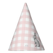 Pink Gingham Bunny Rabbit Feesthoedjes (Rechts)