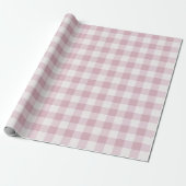 Pink Gingham Cadeaupapier (Uitgerold)