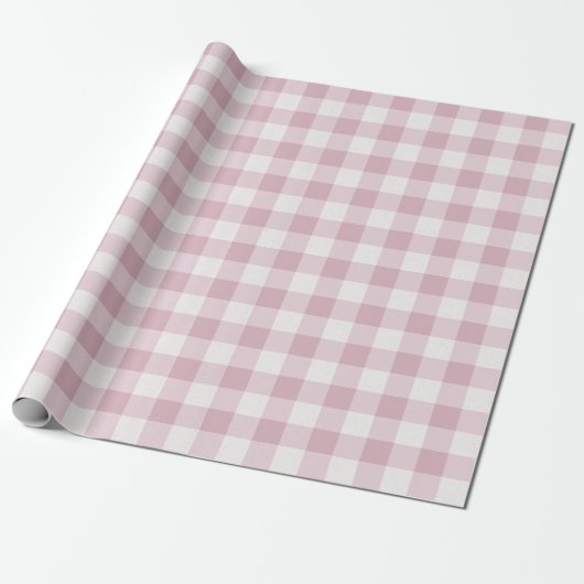 Pink Gingham Cadeaupapier (Uitgerold)