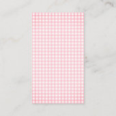 Pink Gingham Check Bow Baby shower Boeken voor Bab Informatiekaartje (Achterkant)