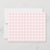 Pink Gingham check Gepersonaliseerde flat dank u Bedankkaart (Achterkant)