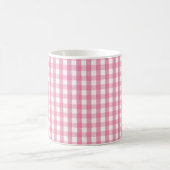 Pink Gingham Check Pattern Two-Tone Coffee Mug Koffiemok (Center)