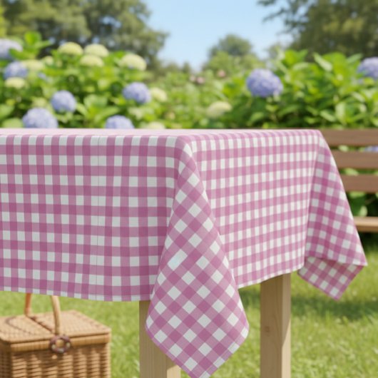 Pink Gingham Checkered Tablecloth for Parties Tafelkleed