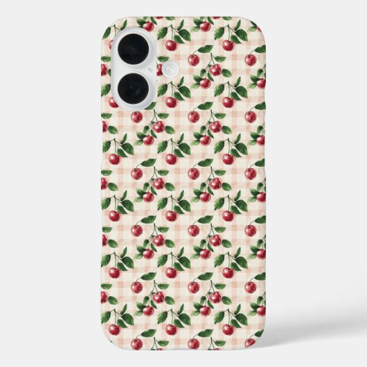 Pink Gingham Cherry Coquette Aesthetic Gift Her Case-Mate iPhone Case (Achterkant)
