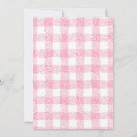 Pink Gingham Coquette Christmas Tree Bridal Shower Kaart (Achterkant)