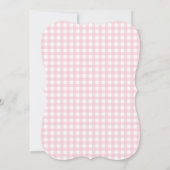 Pink Gingham Couple's Baby shower Invitation Kaart (Achterkant)