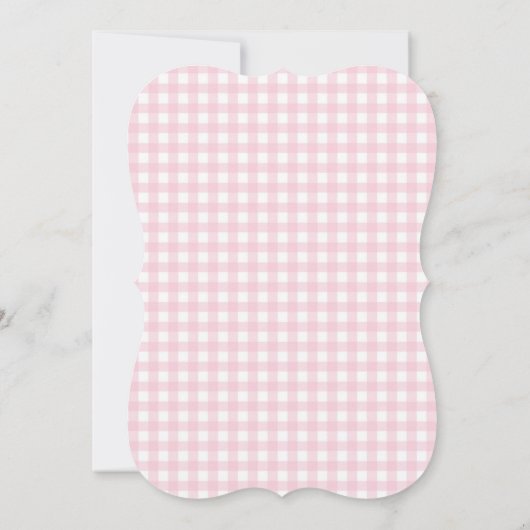 Pink Gingham Couple's Baby shower Invitation Kaart (Achterkant)