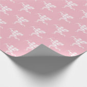 Pink Gingham Cupid Cadeaupapier (Hoek)