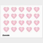 Pink Gingham Cupid Hart Sticker (Vel)