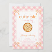 Pink Gingham Cutie Pie ANY AGE Baby shower Kaart (Voorkant)