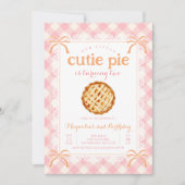 Pink Gingham Cutie Pie ELKE LEEFTIJD Verjaardag Ui Kaart (Voorkant)