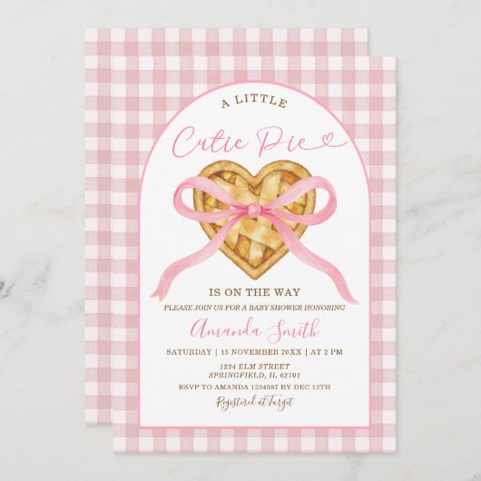 Pink Gingham Cutie Pie is on the way Kaart (Voorkant / Achterkant)