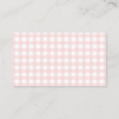 Pink Gingham Daisy Bee Baby Shower Diaper Raffle Informatiekaartje (Achterkant)