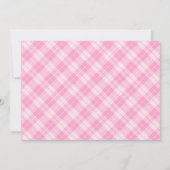 Pink Gingham Daisy bloem Berry Eerste Verjaardag Kaart (Achterkant)