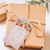 Pink Gingham, de appel van ons Eye Herfst Baby sho Cadeaulabel