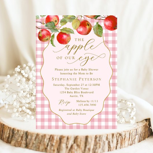 Pink Gingham, de appel van ons Eye Herfst Baby sho Kaart