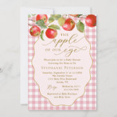 Pink Gingham, de appel van ons Eye Herfst Baby sho Kaart (Voorkant)