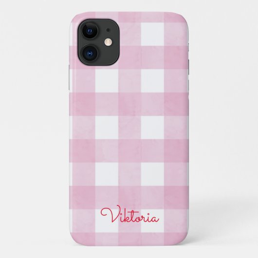 Pink Gingham Decor Case-Mate iPhone Case (Achterkant)