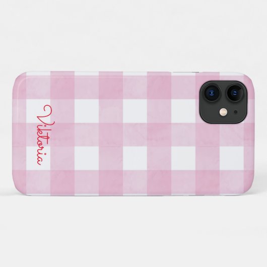 Pink Gingham Decor Case-Mate iPhone Case (Achterkant (horizontaal))