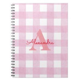 Pink Gingham Decor Notitieboek