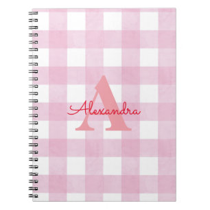 Pink Gingham Decor Notitieboek