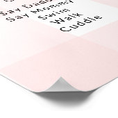 Pink Gingham eerste verjaardag mijlpaal tijdlijn Poster (Hoek)