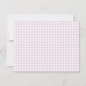 Pink Gingham en boog Nursery Note Kaart (Achterkant)