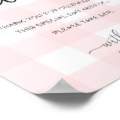 Pink Gingham Favors Sign Poster (Hoek)