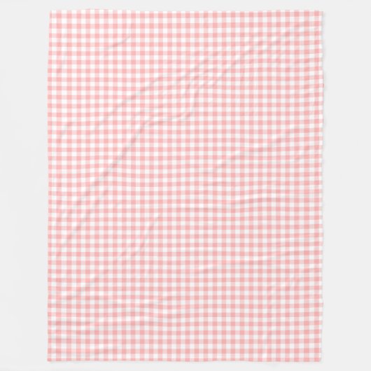 Pink Gingham Fleece Deken (Voorkant)