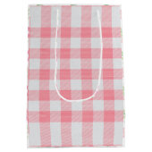 Pink Gingham Floral Cute Pset Girly  Medium Cadeauzakje (Achterkant)