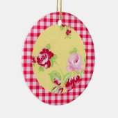 Pink Gingham Floral Ornament (Rechts)