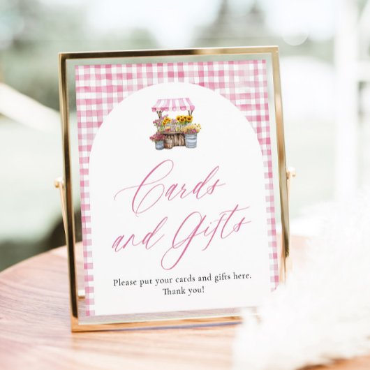 Pink Gingham Fresh Off The Market Kaarten en gesch Poster