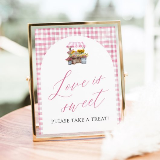 Pink Gingham Fresh Off The Market Liefde is Zoet Poster