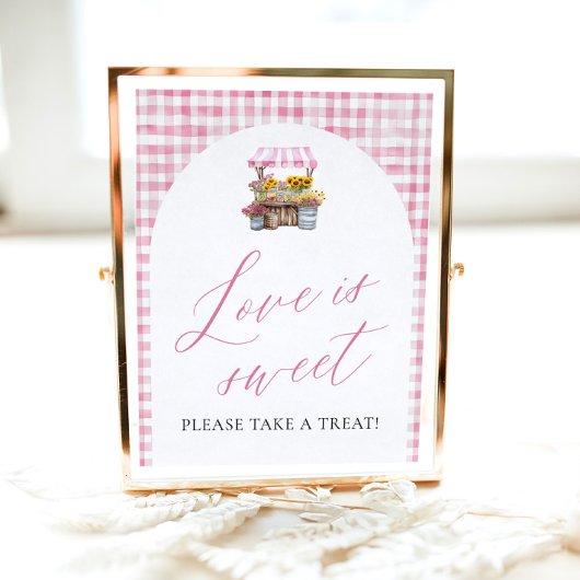 Pink Gingham Fresh Off The Market Liefde is Zoet Poster