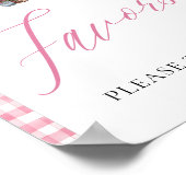 Pink Gingham Fresh van de markt is favoriet teken Poster (Hoek)