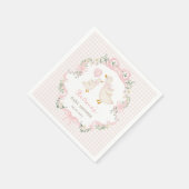 Pink Gingham Gekke Goose Girl Baby shower Servet (Hoek)