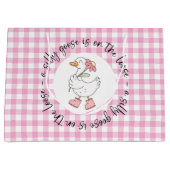 Pink Gingham Gekke Goose Groot Cadeauzakje (Voorkant)