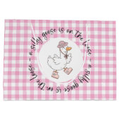 Pink Gingham Gekke Goose Groot Cadeauzakje (Achterkant)