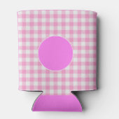 Pink Gingham Gepersonaliseerde geïsoleerde Koelbox Blikjeskoeler (Achterkant)