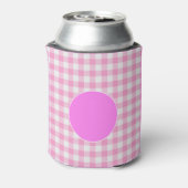 Pink Gingham Gepersonaliseerde geïsoleerde Koelbox Blikjeskoeler (Blikje Achterkant)